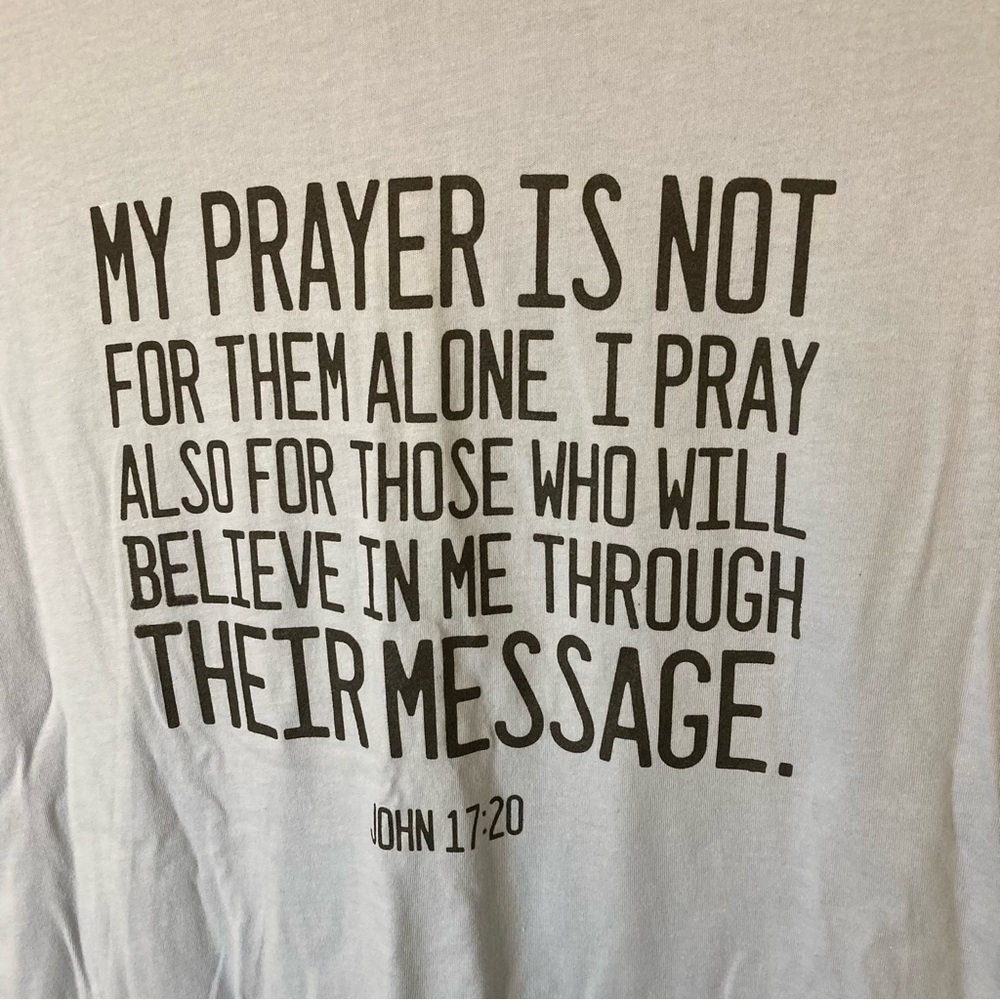 NEW oversized light blue tee with Bible Verse, variety of sizes - Picture 9 of 9